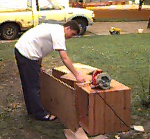 It's Koepnick cutting some wood