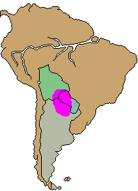 the Gran Chaco region (pink) in South America